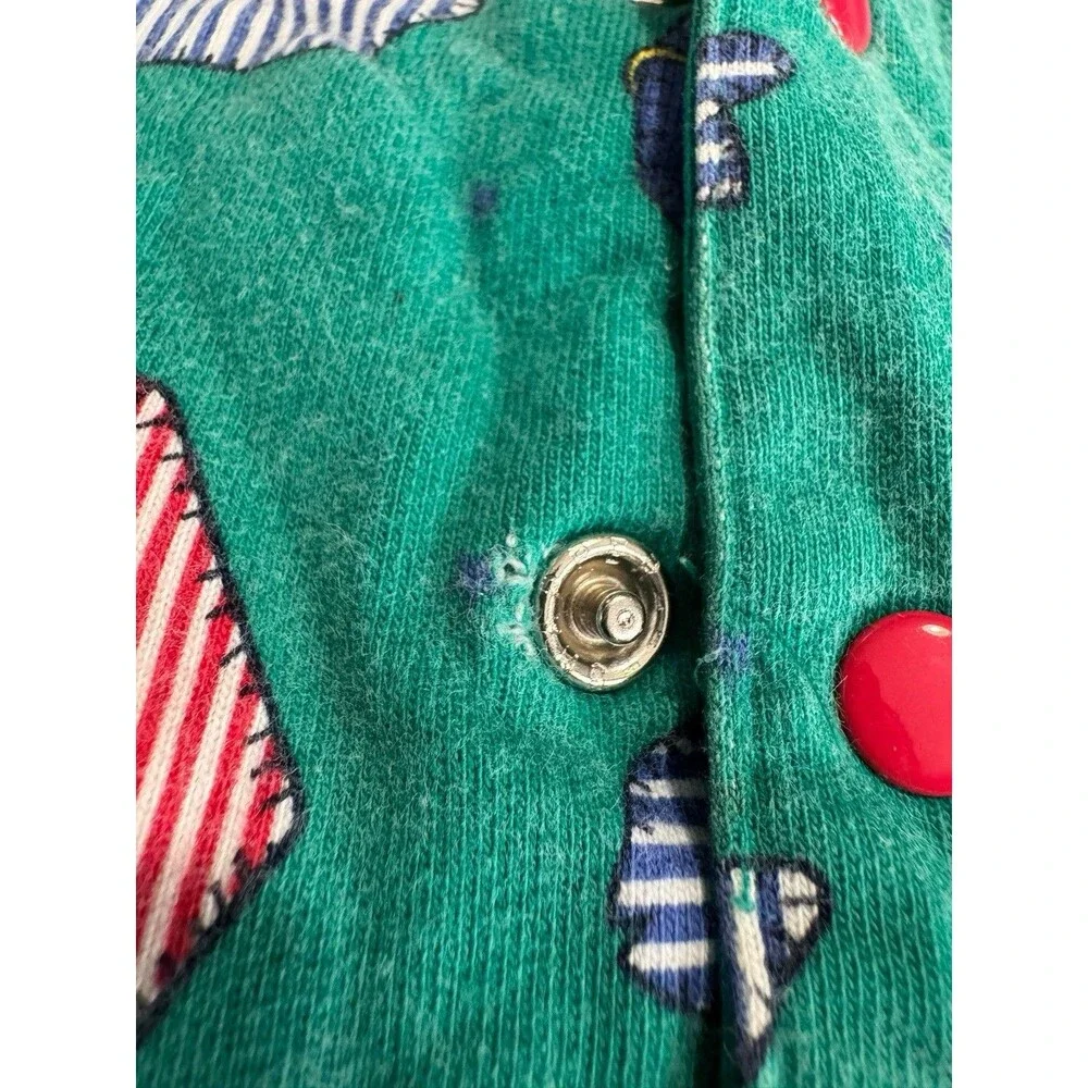 Vintage 90s Gymboree Rainbow Tag size X-Small Fish Nautical Sailboat Romper